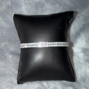 Elegant Silver Bangle with AAA CZ